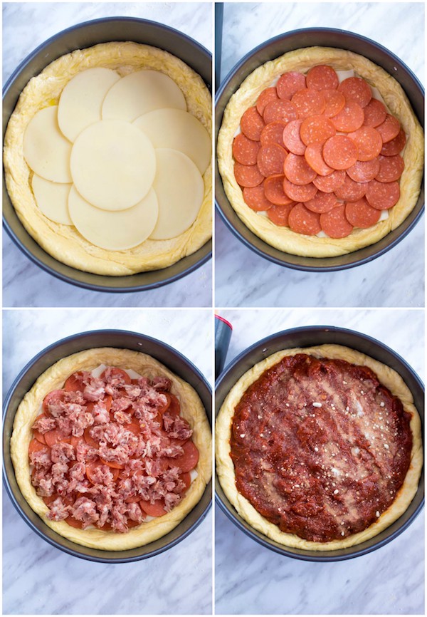 Deep Dish Pizza recipe with step-by-step photos