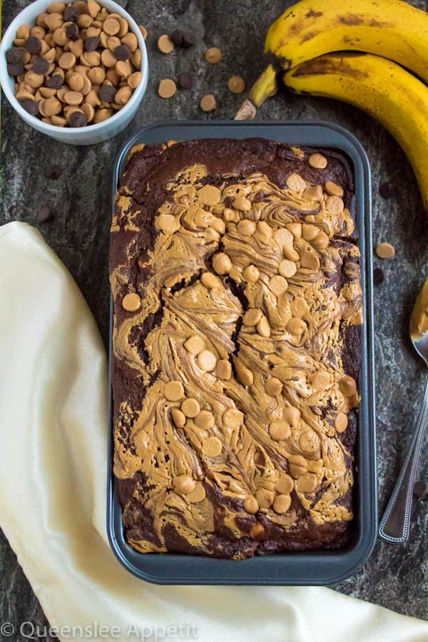 Chocolate And Peanut Butter Banana Bread | Queenslee Appétit