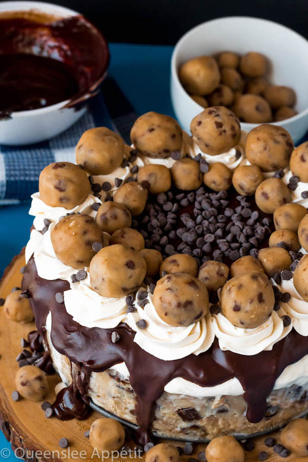 Chocolate Chip Cookie Dough Ice Cream Cake ~ Recipe | Queenslee Appétit