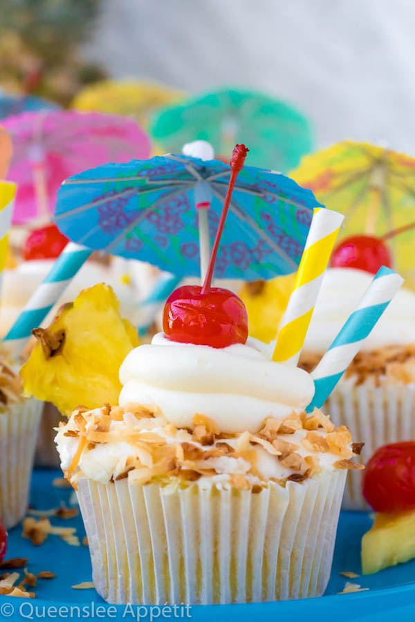 Pina Colada Cupcakes ~ Recipe | Queenslee Appétit