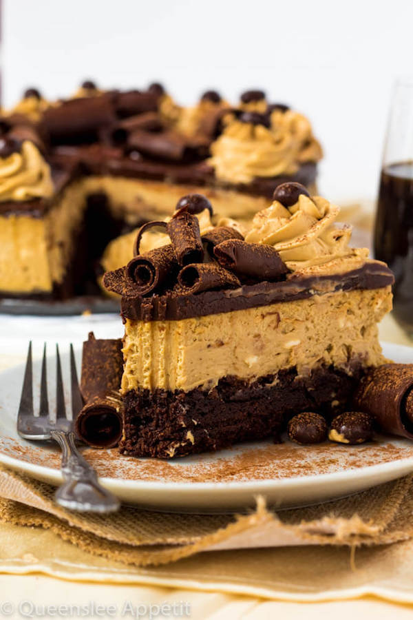 Coffee Brownie Cheesecake ~ Recipe | Queenslee Appétit