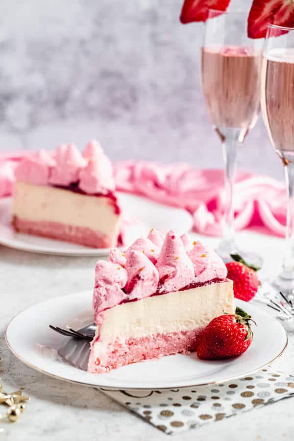 Champagne Cake with Fluffy Strawberry Frosting - Bake from Scratch