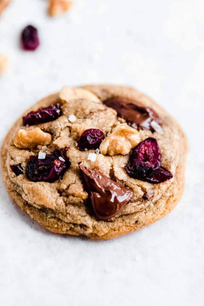 Salted Dark Chocolate Cranberry Walnut Cookies ~ Recipe