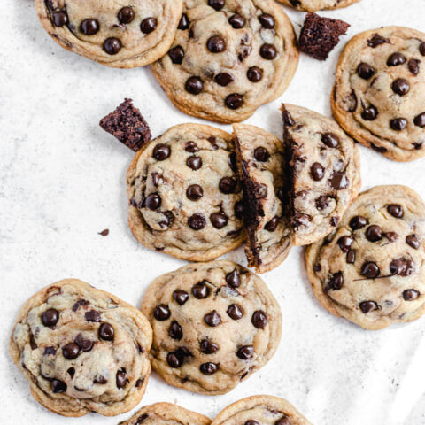 Brownie Stuffed Chocolate Chip Cookies | Queenslee Appétit