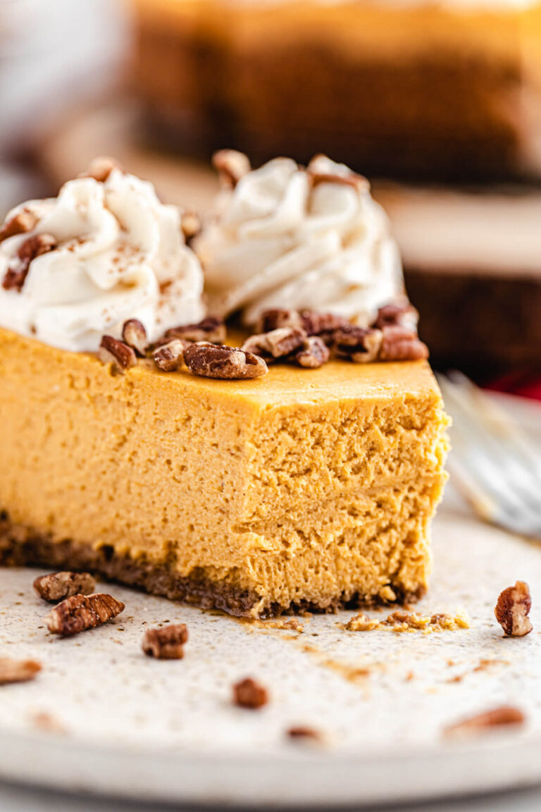 Pumpkin Cheesecake with Gingersnap Crust ~ Recipe | Queenslee Appétit